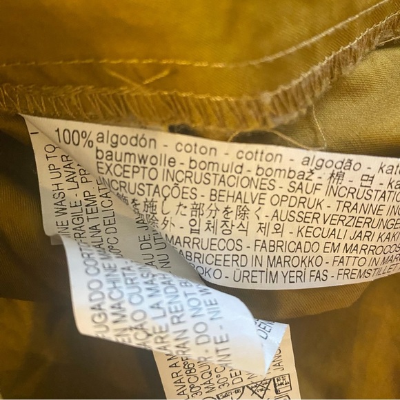 Zara Trafaluc Mustard Yellow, Short-Sleeved, 100% Cotton Skort Romper - Picture 9 of 10